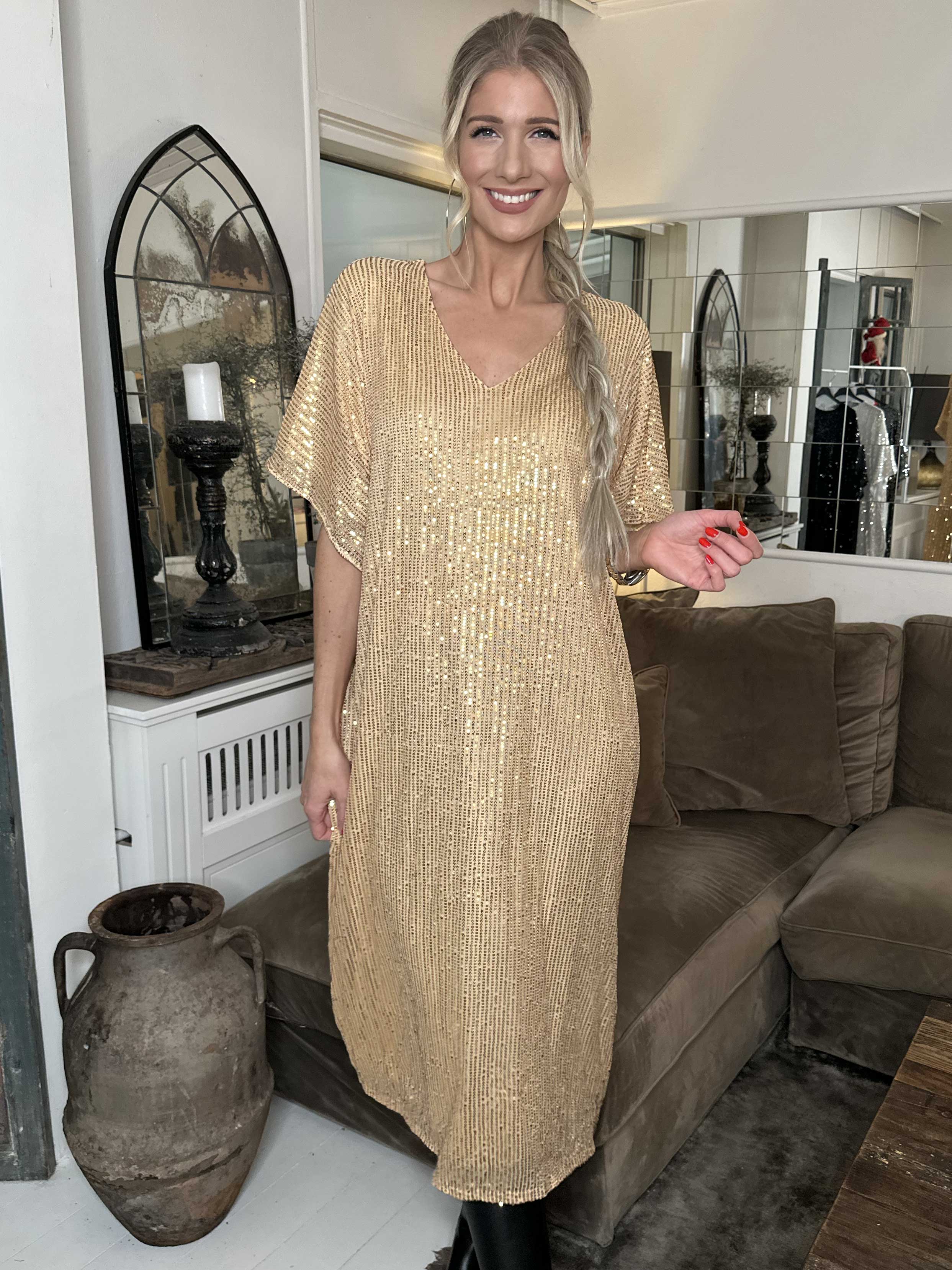 Azmina Long - Lång tunika med lös passform och paljetter